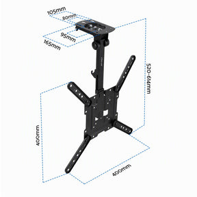 Artiss Ceiling TV Mount 23-55 Inch Flip Down Folding VESA 400x400 Height Adjustable Swivel - SportZone.co.nz