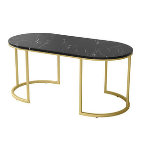 Artiss Coffee Table Marble Effect Black - SportZone.co.nz