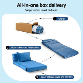Artiss Convertible Folding Sofa Bed Armless Lounger Foam Floor Sofas Futons Couches - SportZone.co.nz