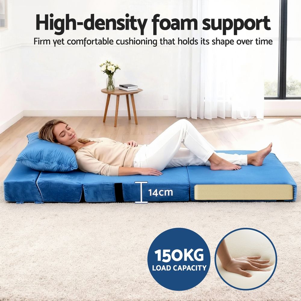 Artiss Convertible Folding Sofa Bed Armless Lounger Foam Floor Sofas Futons Couches - SportZone.co.nz