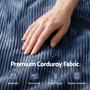 Artiss Corduroy Bean Bag Chair Cover Blue | Soft Washable Lazy Sofa Cover - SportZone.co.nz