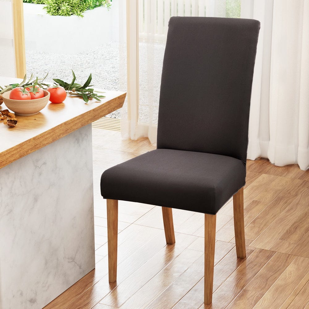 Artiss Dining Chair Covers 6x Slipcovers Spandex Stretch Banquet Party Dark Grey - SportZone.co.nz