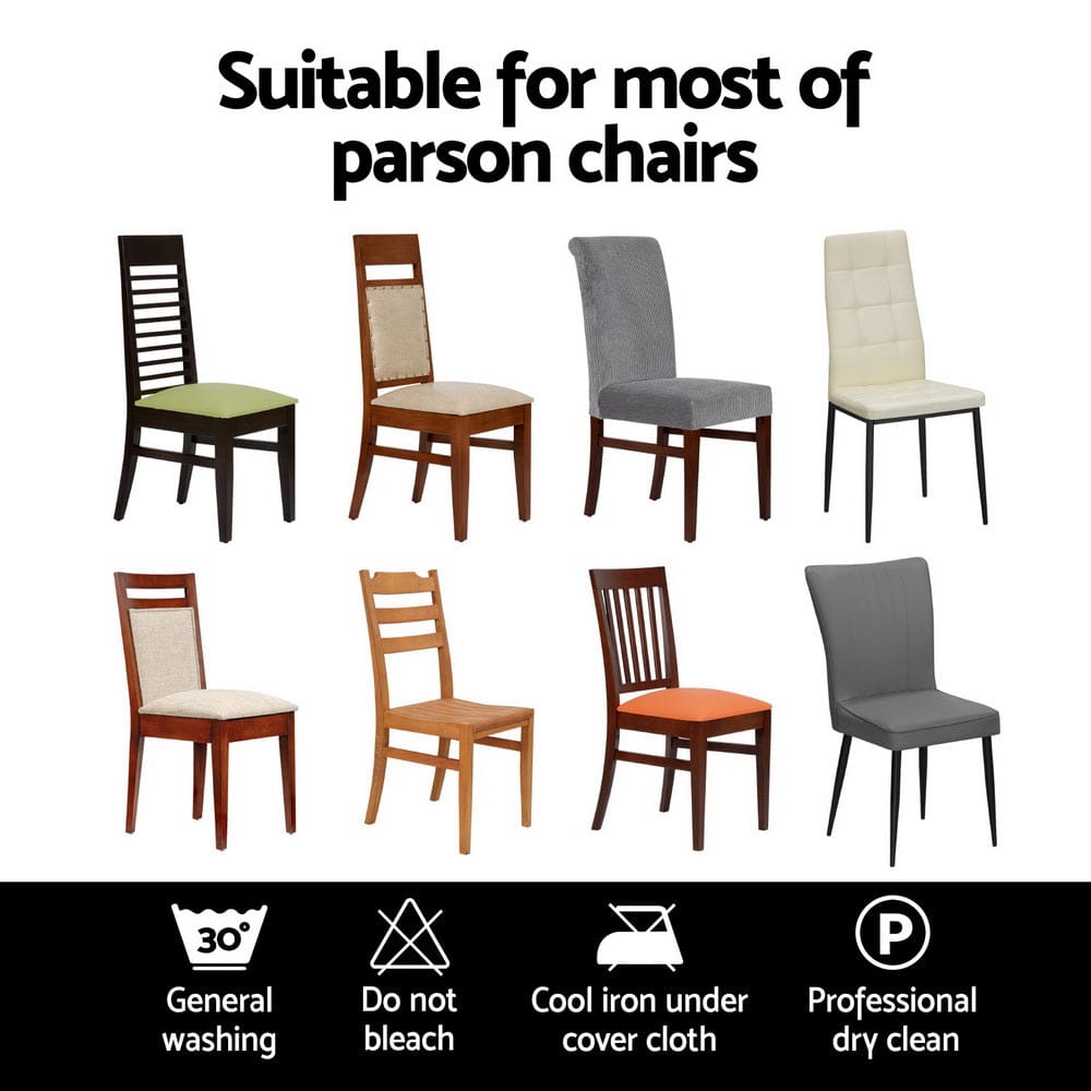 Artiss Dining Chair Covers 6x Slipcovers Spandex Stretch Banquet Party Dark Grey - SportZone.co.nz