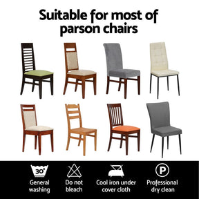 Artiss Dining Chair Covers 6x Slipcovers Spandex Stretch Banquet Wedding Grey - SportZone.co.nz