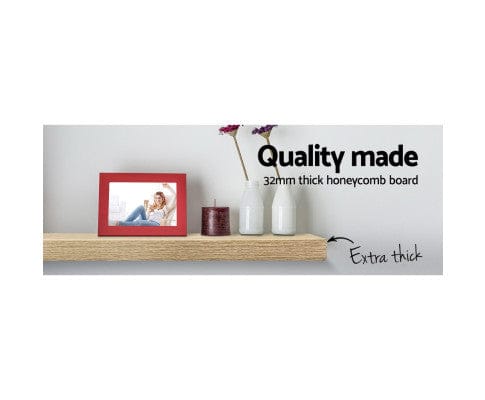 Artiss Floating Wall Shelf Set of 3 Oak - SportZone.co.nz