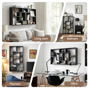 Artiss Floating Wall Shelves Bookshelf Black - SportZone.co.nz