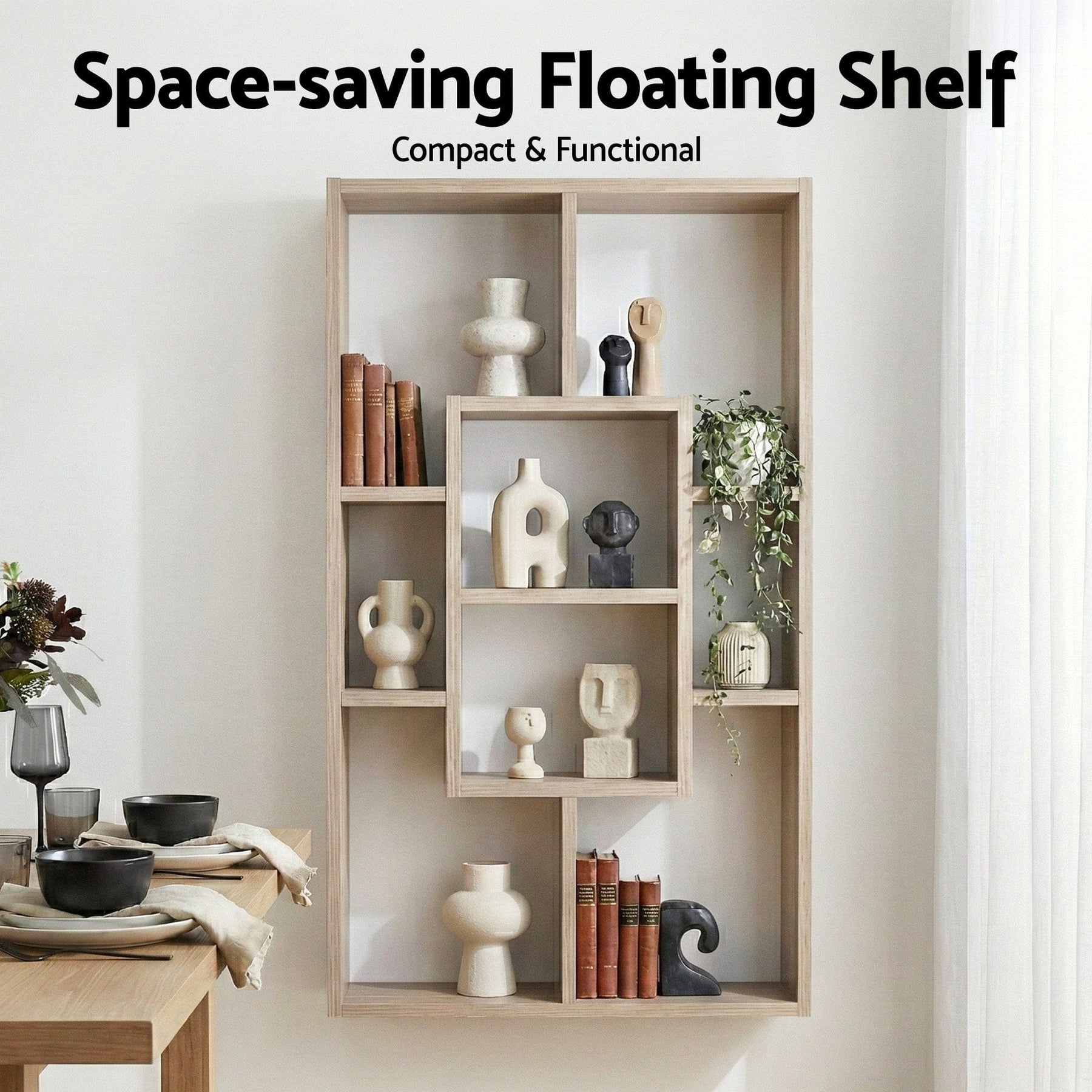 Artiss Floating Wall Shelves Bookshelf Wood - SportZone.co.nz