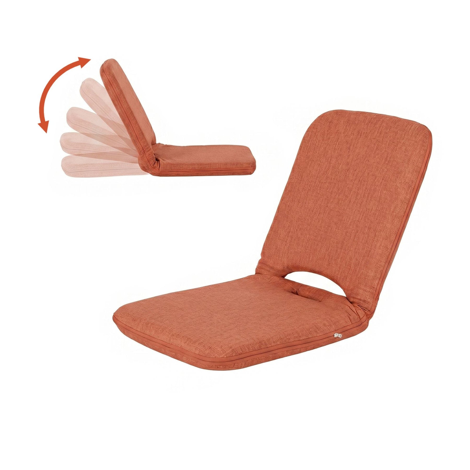 Artiss Floor Chair 5 Position Adjustable Orange Lazy Sofa for Living Room Bedroom - SportZone.co.nz