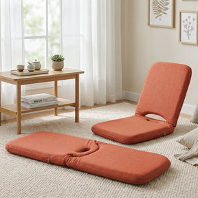 Artiss Floor Chair 5 Position Adjustable Orange Lazy Sofa for Living Room Bedroom - SportZone.co.nz