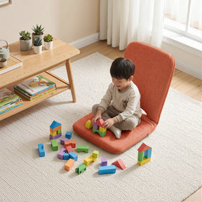 Artiss Floor Chair 5 Position Adjustable Orange Lazy Sofa for Living Room Bedroom - SportZone.co.nz