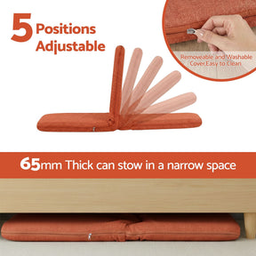 Artiss Floor Chair 5 Position Adjustable Orange Lazy Sofa for Living Room Bedroom - SportZone.co.nz
