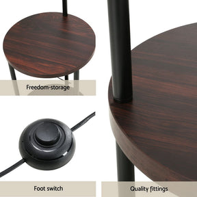 Artiss Floor Lamp 2 Tier Shelf Storage LED Light Stand Home Room Adjustable Head - SportZone.co.nz