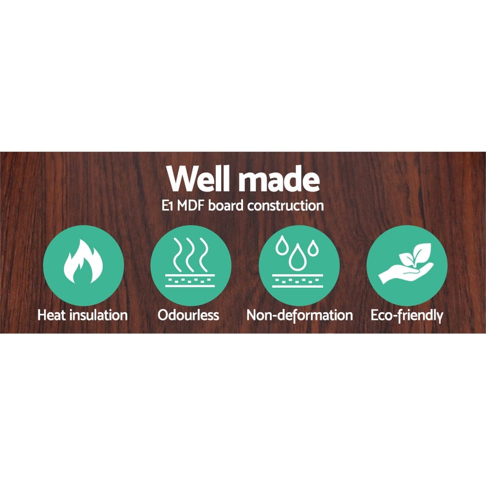 Artiss Floor Lamp 3 Tier Shelf Storage LED Light Stand Home Room Pattern Brown - SportZone.co.nz