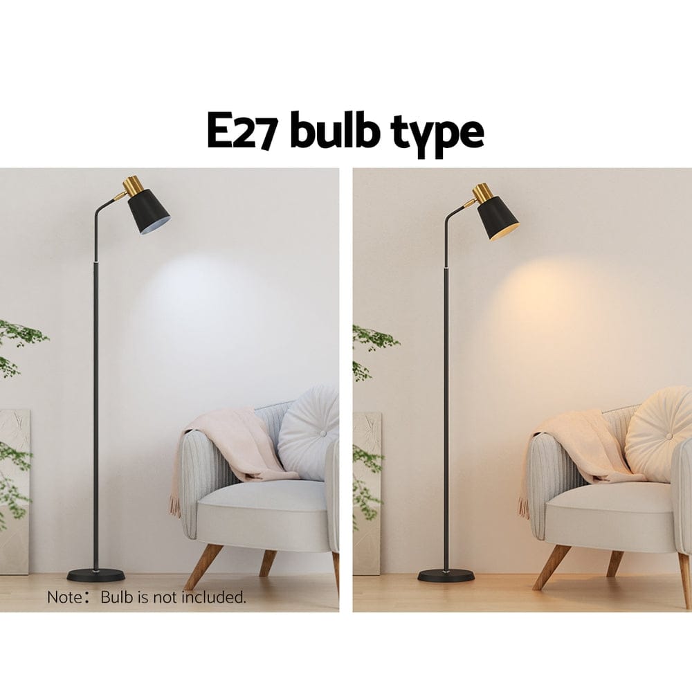 Artiss Floor Lamp LED Light Stand Modern Home Living Room Office Reading Black - SportZone.co.nz