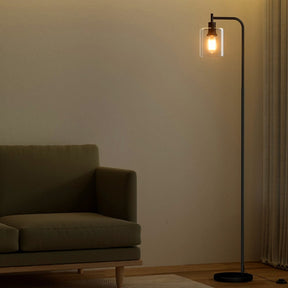 Artiss Floor Lamp Light Stand Modern Home Living Room Office Reading Glass Shade Black - SportZone.co.nz
