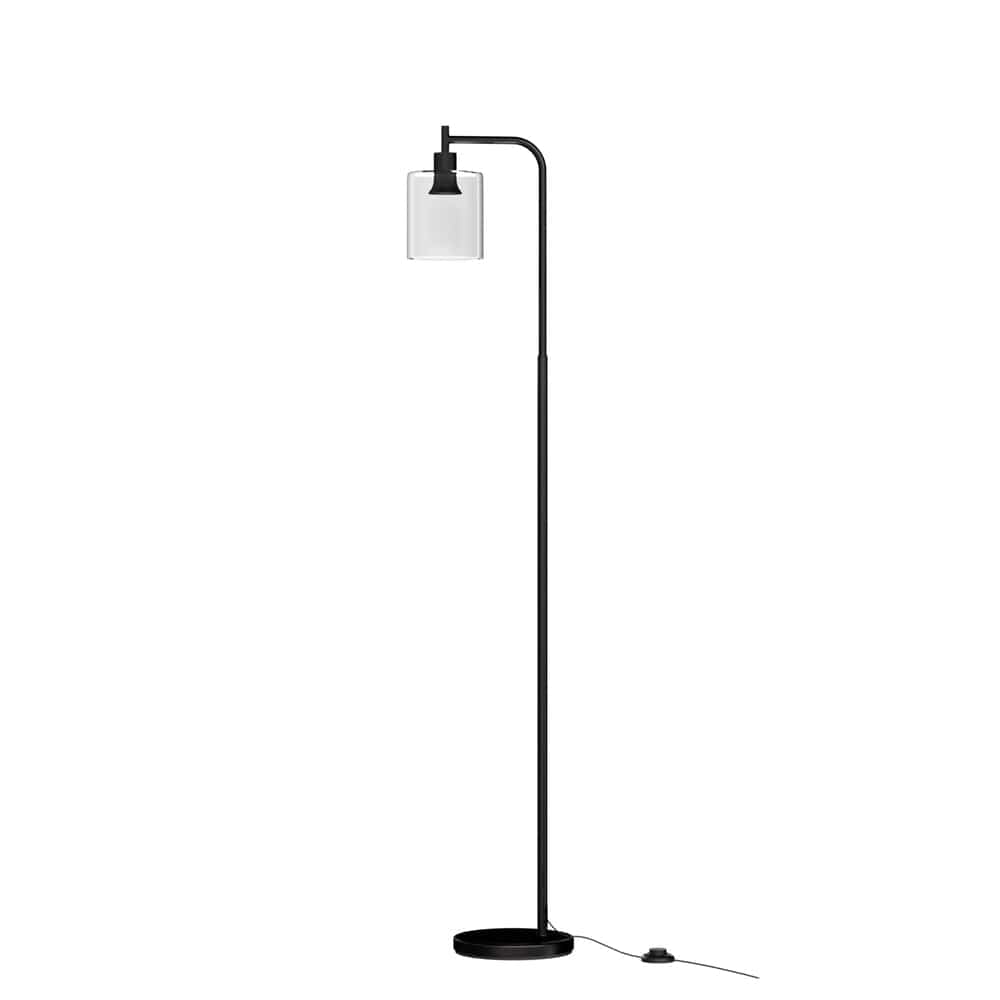 Artiss Floor Lamp Light Stand Modern Home Living Room Office Reading Glass Shade Black - SportZone.co.nz
