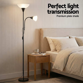 Artiss Floor Lamp Mother and Child Modern Home Living Room Office Reading Black - SportZone.co.nz