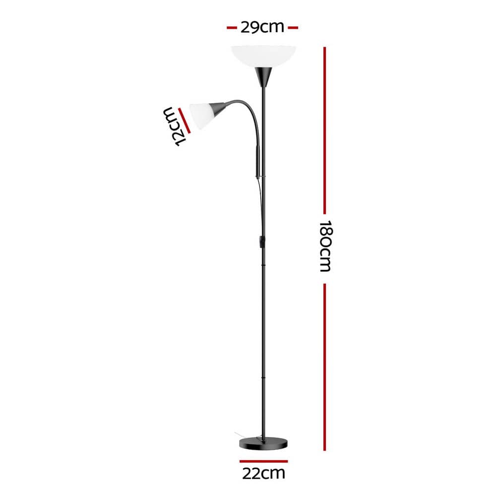 Artiss Floor Lamp Mother and Child Modern Home Living Room Office Reading Black - SportZone.co.nz