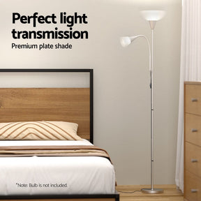 Artiss Floor Lamp Mother and Child Modern Home Living Room Office Reading Silver - SportZone.co.nz