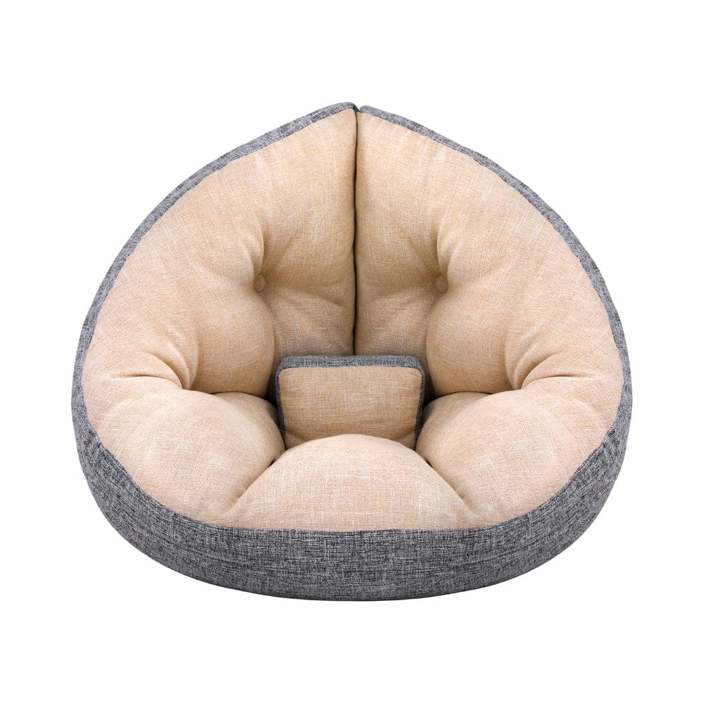 Artiss Floor Lounge Sofa Bed Chair Foldable Washable Beige - SportZone.co.nz