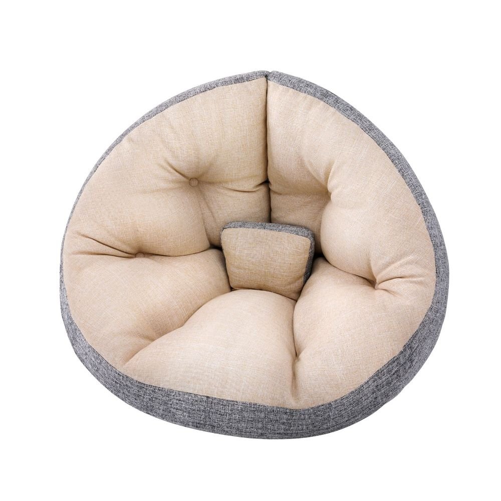 Artiss Floor Lounge Sofa Bed Chair Foldable Washable Beige - SportZone.co.nz