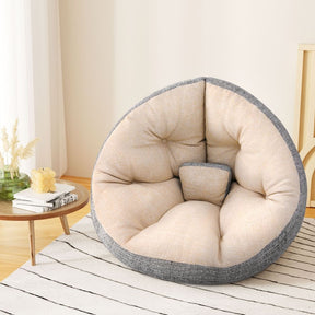 Artiss Floor Lounge Sofa Bed Chair Foldable Washable Beige - SportZone.co.nz