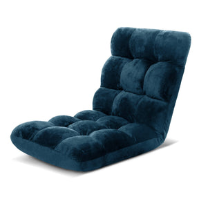 Artiss Floor Lounge Sofa Bed Flannel Fabric Navy - SportZone.co.nz