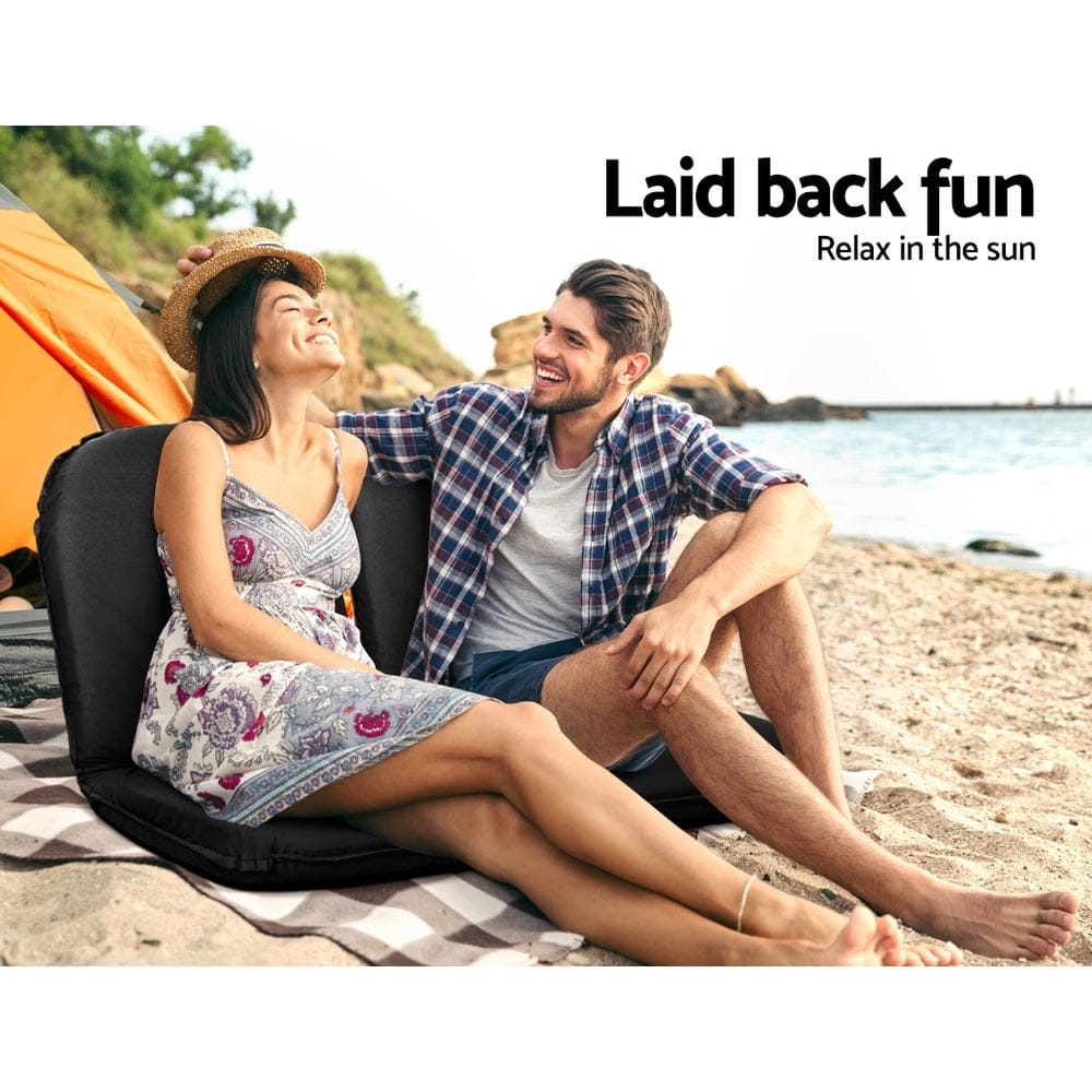 Artiss Floor Lounge Sofa Camping Chair Black - SportZone.co.nz
