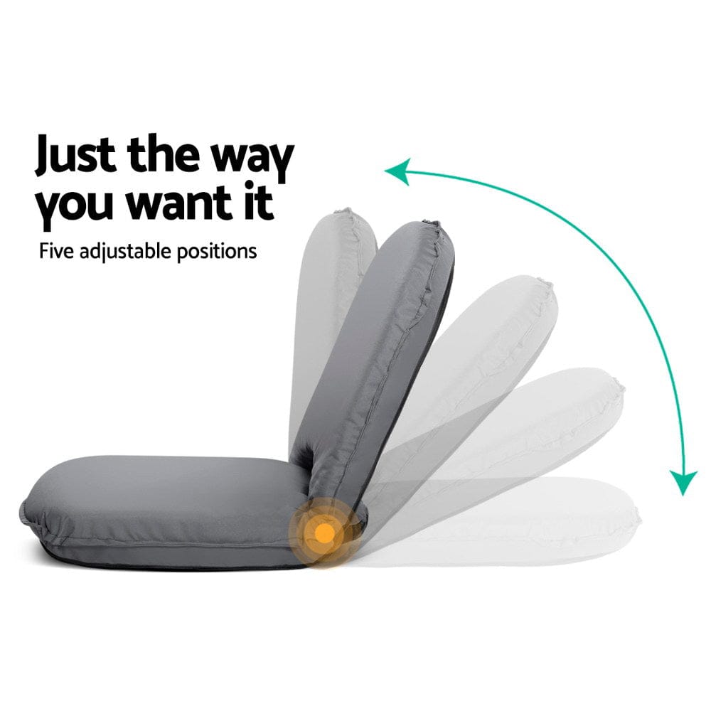 Artiss Floor Lounge Sofa Camping Chair Grey - SportZone.co.nz