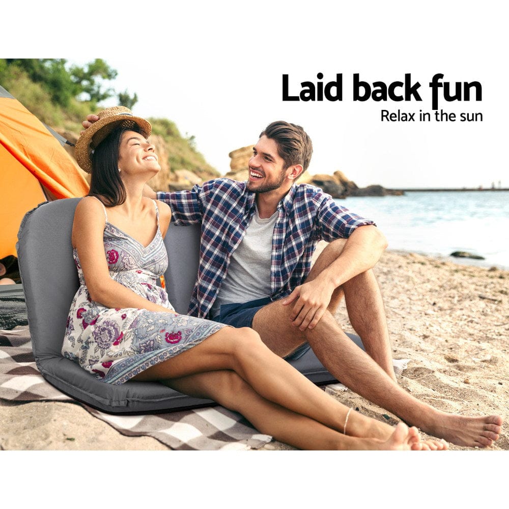 Artiss Floor Lounge Sofa Camping Chair Grey - SportZone.co.nz