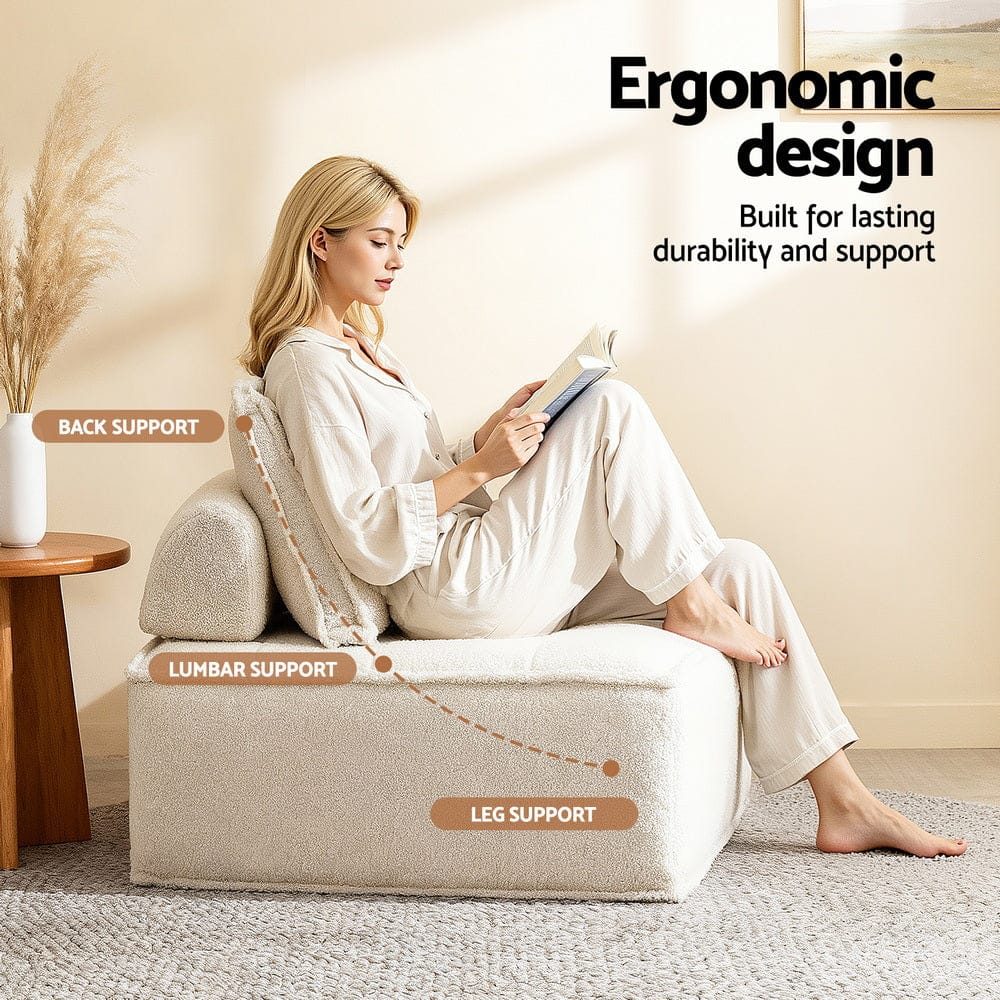 Artiss Floor Sofa Lounge Chair 6 Seater with Pillow - SportZone.co.nz