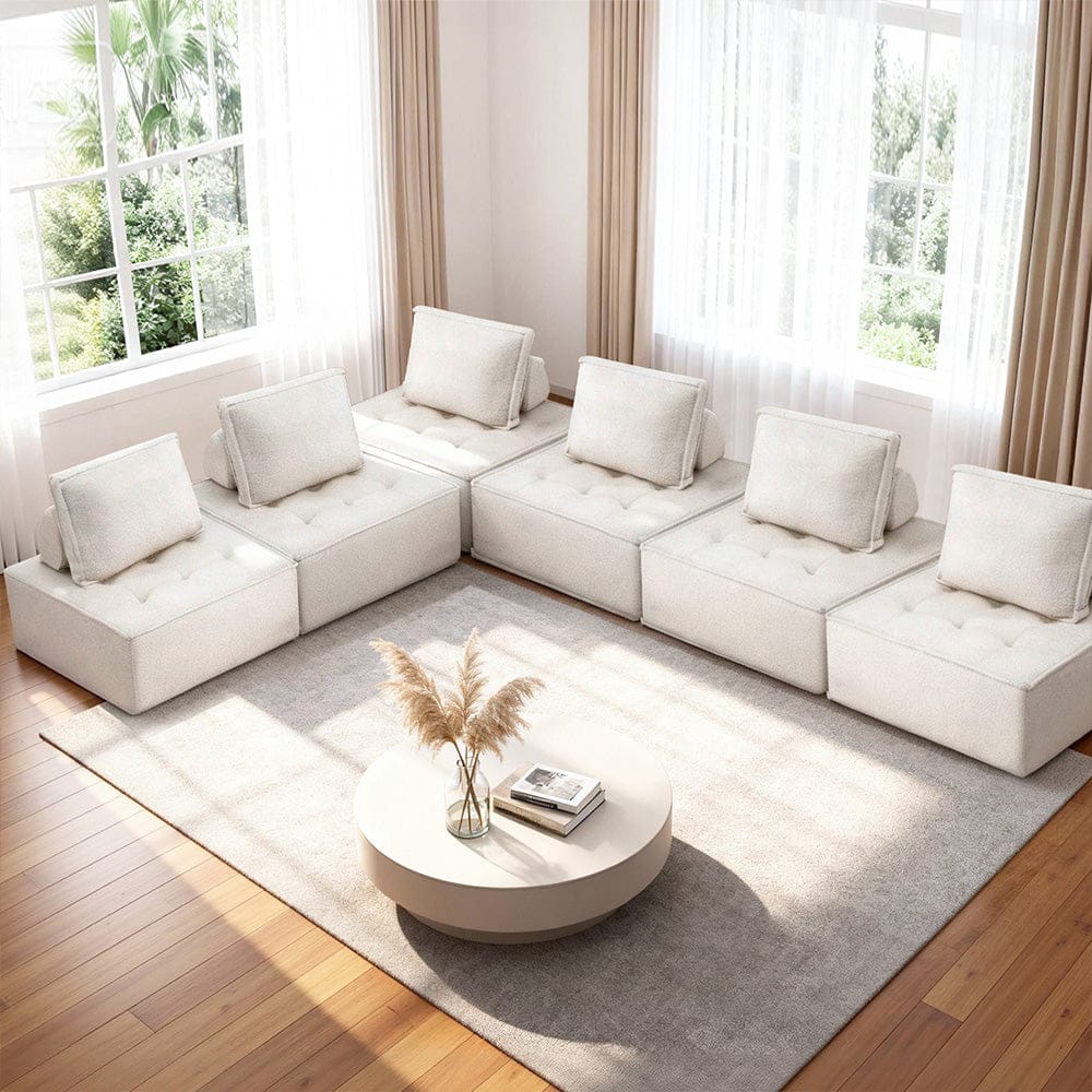 Artiss Floor Sofa Lounge Chair 6 Seater with Pillow - SportZone.co.nz