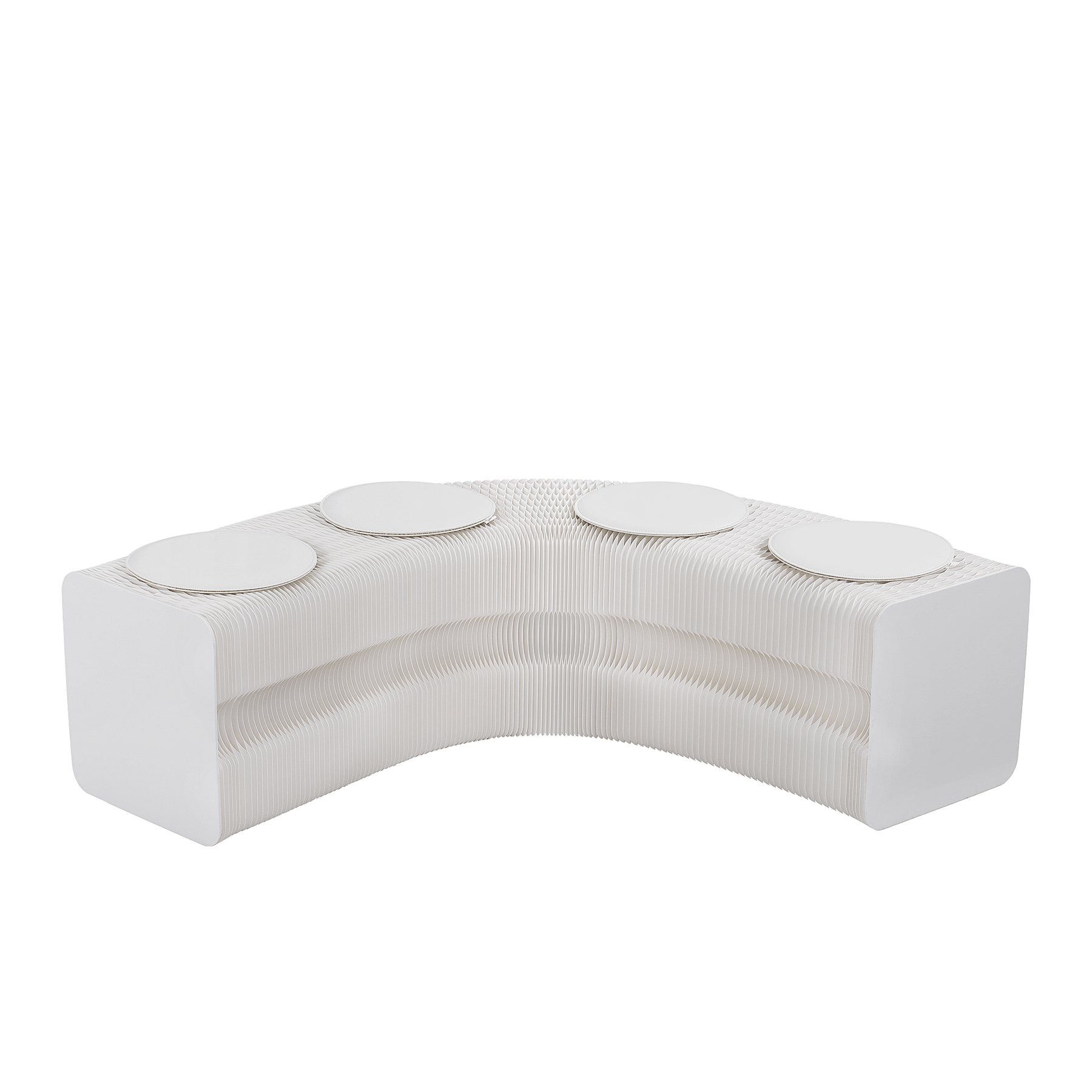 Artiss Folding Paper Bench With 4 PU Leather Seat Pads Expandable Accordion Stool For 4 Seats - SportZone.co.nz