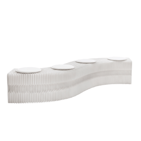 Artiss Folding Paper Bench With 4 PU Leather Seat Pads Expandable Accordion Stool For 4 Seats - SportZone.co.nz