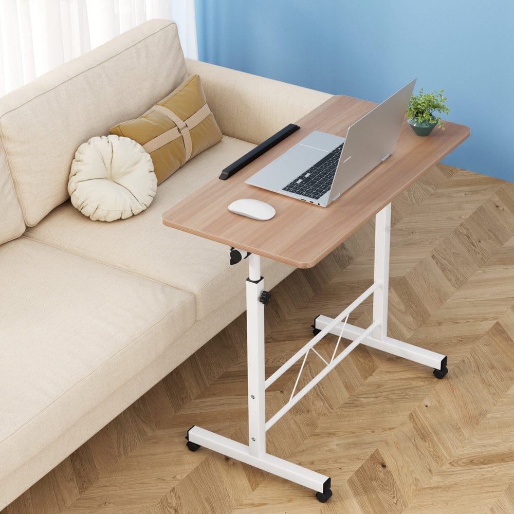 Artiss Laptop Desk Table Adjustable 80CM Light Wood - SportZone.co.nz