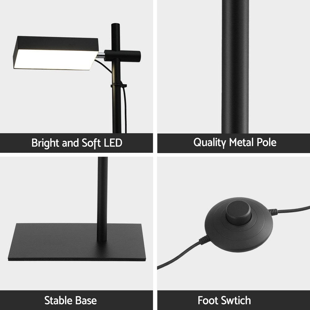 Artiss LED Floor Lamp, Modern Reading Lamp 360～ Rotating Adjustable Light Head,12W Standing Lamp for Living Room, Bedroom Office - SportZone.co.nz