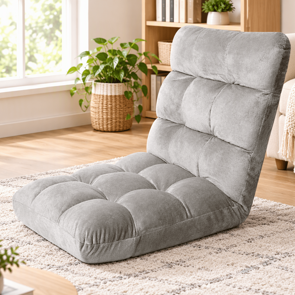 Artiss Lounge Sofa Bed Flannel Fabric Grey - SportZone.co.nz