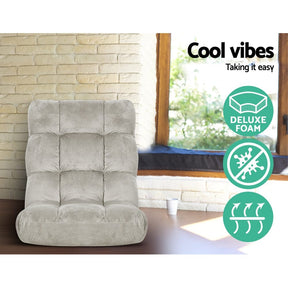 Artiss Lounge Sofa Bed Flannel Fabric Grey - SportZone.co.nz