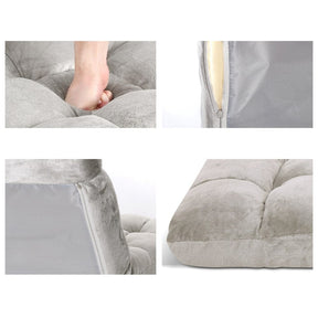 Artiss Lounge Sofa Bed Flannel Fabric Grey - SportZone.co.nz