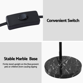 Artiss Modern Arched Floor Lamp Black Standing Heavy - Duty Marble Base for Living Room Bedroom - SportZone.co.nz