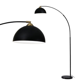 Artiss Modern Arched Floor Lamp Black Standing Heavy - Duty Marble Base for Living Room Bedroom - SportZone.co.nz