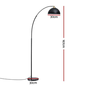 Artiss Modern Arched Floor Lamp Black Standing Heavy - Duty Marble Base for Living Room Bedroom - SportZone.co.nz