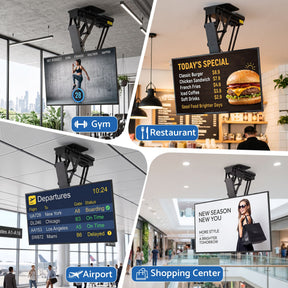 Artiss Motorised Ceiling TV Mount 32-75 Inch Flip Down Smart Remote VESA 600x400 - SportZone.co.nz