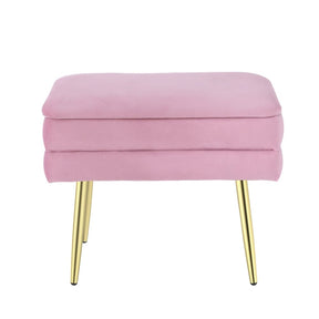 Artiss Ottoman Storage Foot Stool Vanity Velvet Pink - SportZone.co.nz