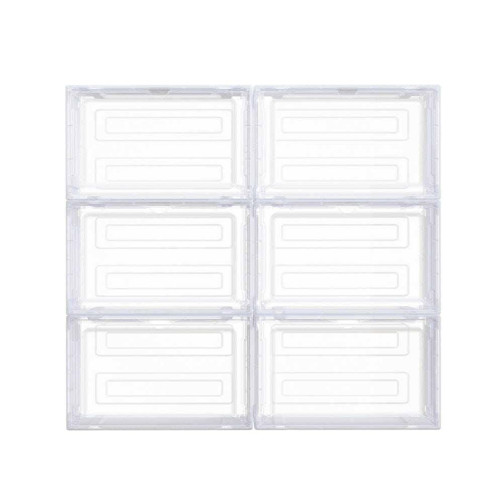 Artiss Shoe Box DIY Set of 6 Stackable Magnetic Door - SportZone.co.nz