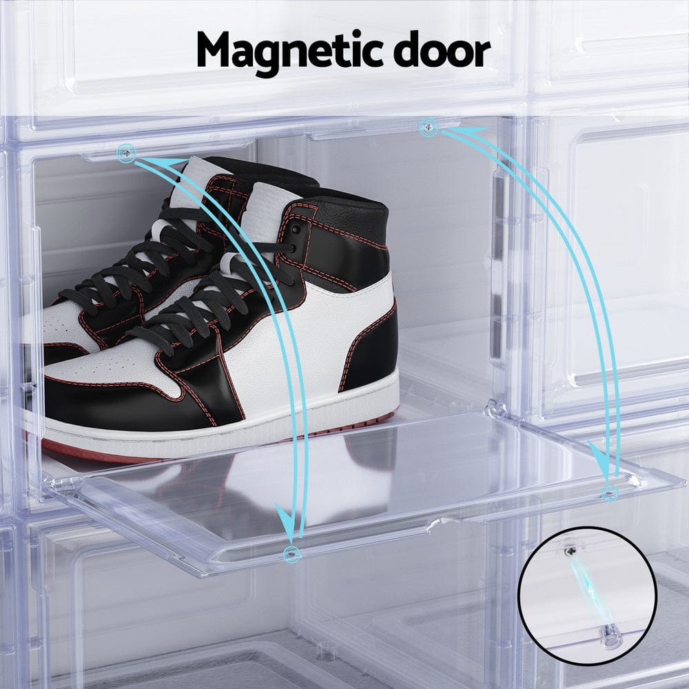 Artiss Shoe Box DIY Set of 6 Stackable Magnetic Door - SportZone.co.nz
