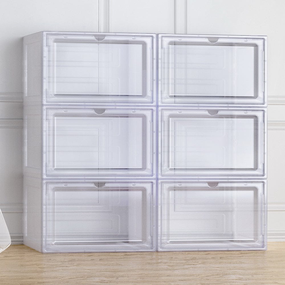 Artiss Shoe Box DIY Set of 6 Stackable Magnetic Door - SportZone.co.nz