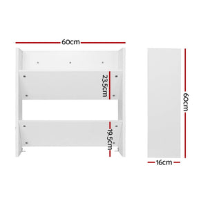 Artiss Shoe Rack 2 - tier 12 Pairs Wall Mounted x2 - White - SportZone.co.nz