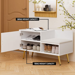 Artiss Shoe Rack Cabinet Bench 6 Pairs White - SportZone.co.nz