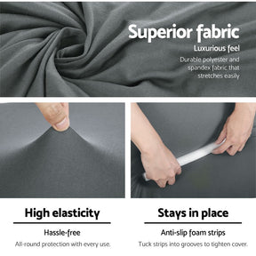 Artiss Sofa Cover Couch Covers 3 Seater Stretch Grey - SportZone.co.nz